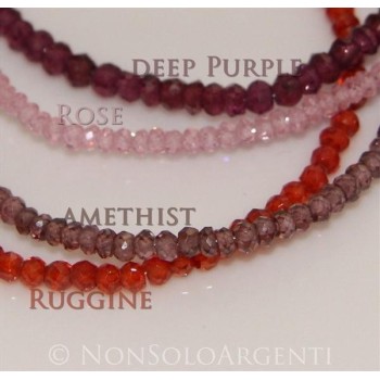 NSA|Argento 925 : Bracciale Donna semipreziosi pietre zirconi naturali chiusura gancio mis 17