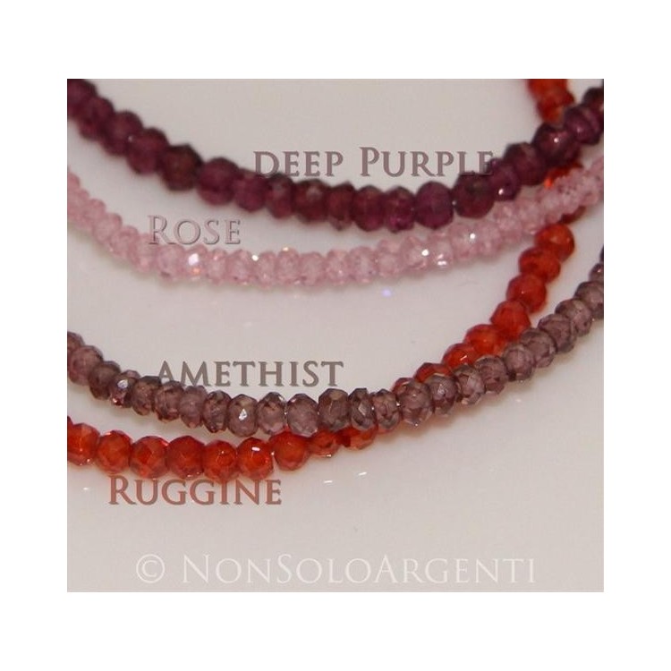 NSA|Argento 925 : Bracciale Donna semipreziosi pietre zirconi naturali chiusura gancio mis 17