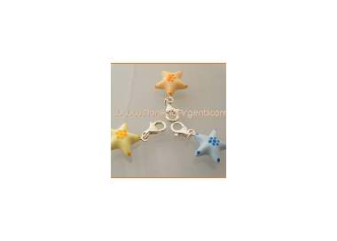 NonSoloArgenti|925 SILVER: Charm with hand-enameled curved star shape