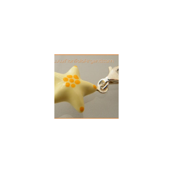 NonSoloArgenti|925 SILVER: Charm with hand-enameled curved star shape
