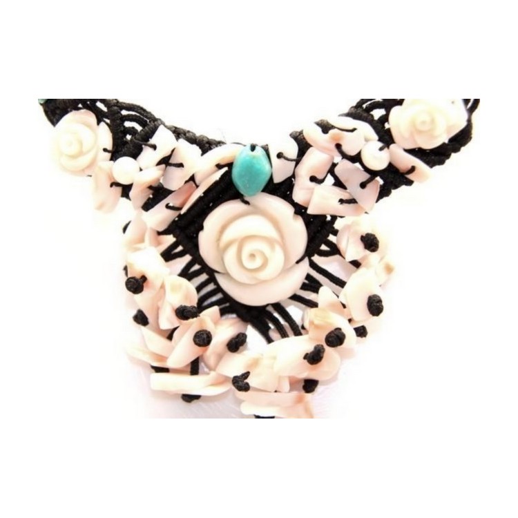 NSA|necklace scarf line Capri 3-wire two-tone red black coral reef true Italian red and black agate beads