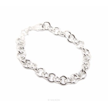NSA|ARGENTO 925 : Girocollo collana o bracciale donna maglia tonda giotto chiara sbiancata