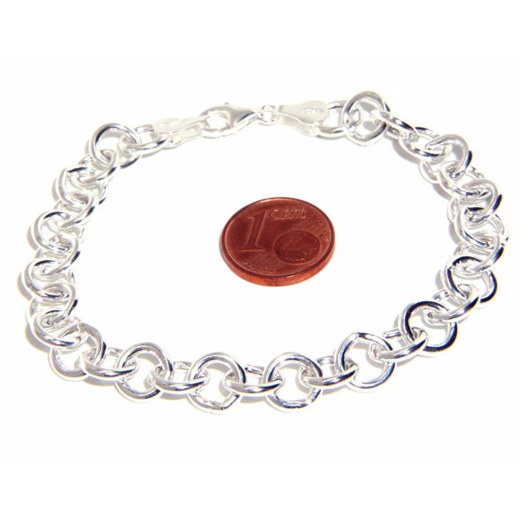 NSA|ARGENTO 925 : Girocollo collana o bracciale donna maglia tonda giotto chiara sbiancata