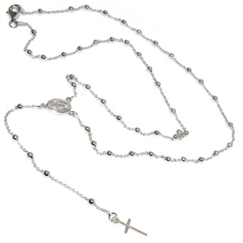 NSA|Collana rosario Argento 925 croce madonna girocollo 56 cm