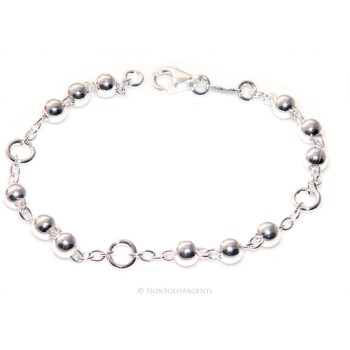 925 silver rosary bracelet with rolo chain and large 5mm beads - 17.50