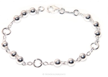 925 silver rosary bracelet with rolo chain and large 5mm beads - 17.50