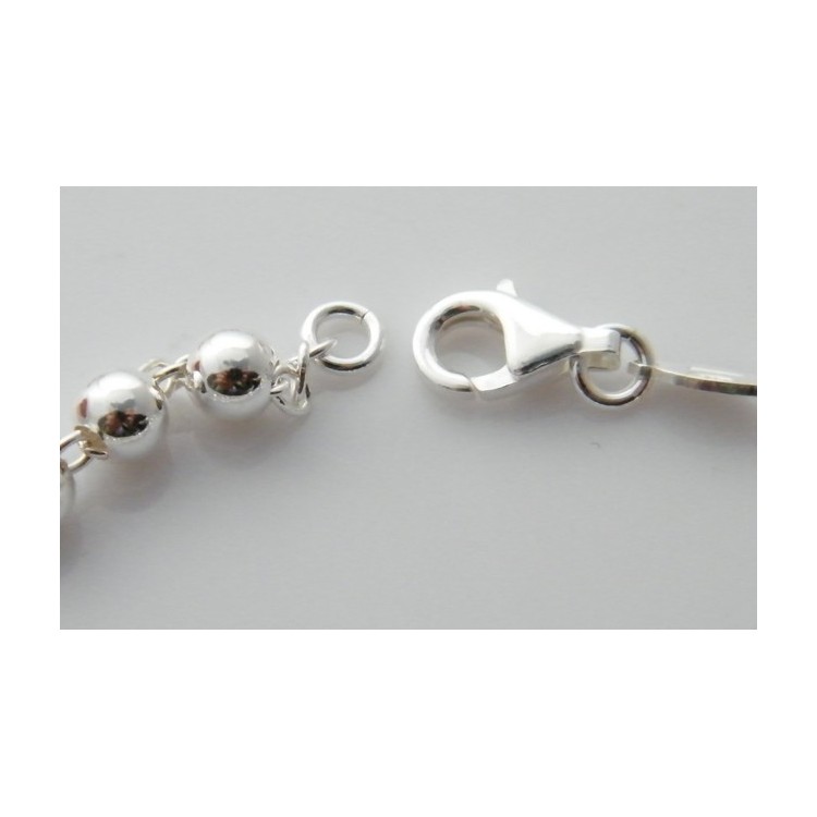NSA|Argento 925 Bracciale tipo Rosario catena rolo' e palline grandi 5mm - 17,50
