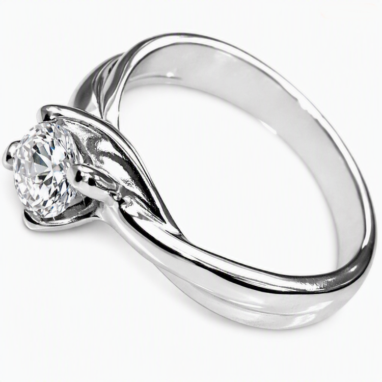 NSA|anello solitario argento 925 zircone da 5 mm taglio brillante misura 11
