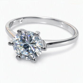 NSA|Argento 925 Italiano Rodiato : Anello Solitario con Zirconia misura 20