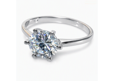 NSA|Argento 925 Italiano Rodiato : Anello Solitario con Zirconia misura 20