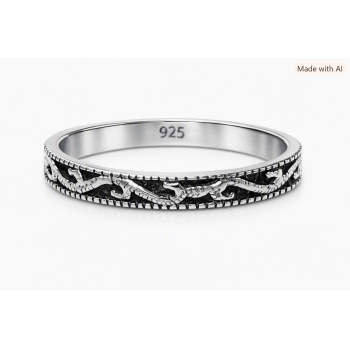 NSA|Men's 925 silver ring: Crafted band size 21