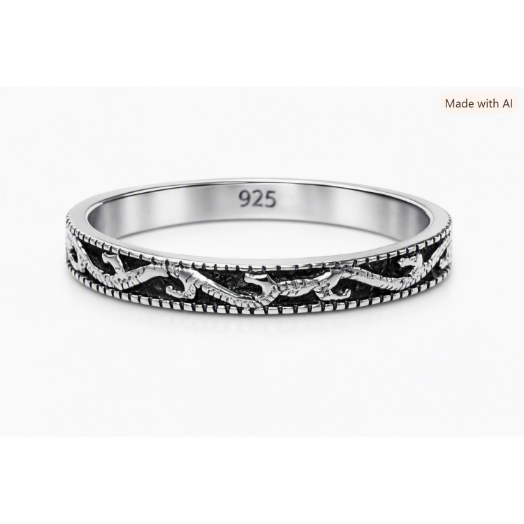 NSA|Anello Argento 925 da uomo : Fascia lavorata mis 21