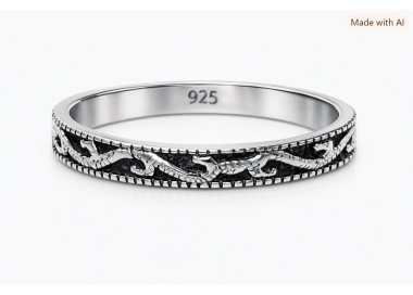 NSA|Anello Argento 925 da uomo : Fascia lavorata mis 21