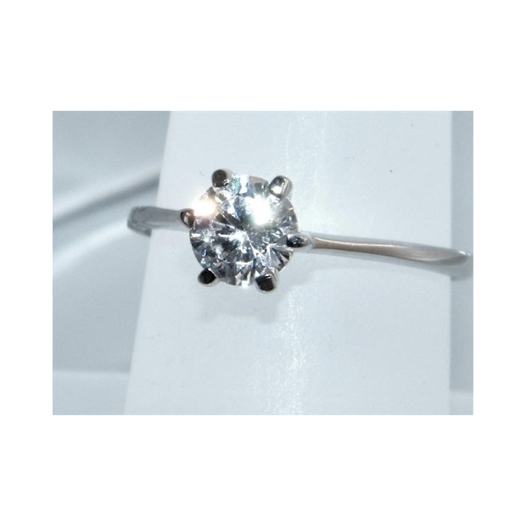 NSA|Argento 925 Italiano Rodiato : Anello Solitario con Zirconia 7mm