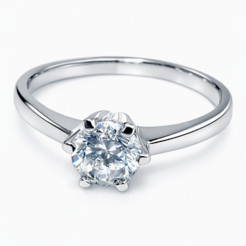 NSA|Argento 925 Italiano Rodiato : Anello Solitario con Zirconia 7mm