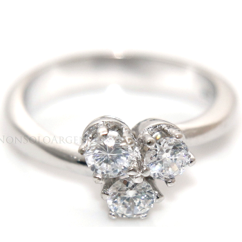 NSA|Anello argento 925 trilogy con 3 Zirconi 4 mm