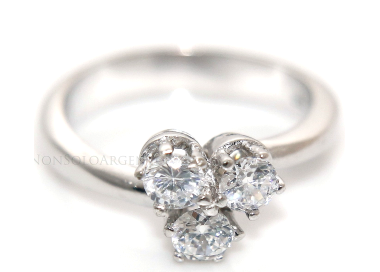 NSA|Anello argento 925 trilogy con 3 Zirconi 4 mm