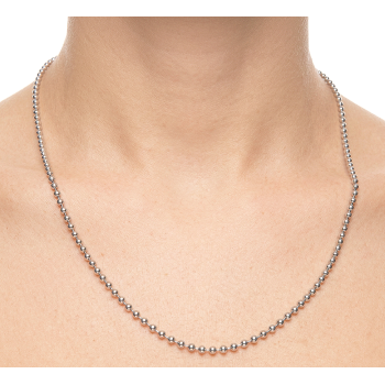 NSA|ARGENTO 925 : Girocollo collana pallini palline balls 3,0 mm varie lunghezze modello rodio rodiato