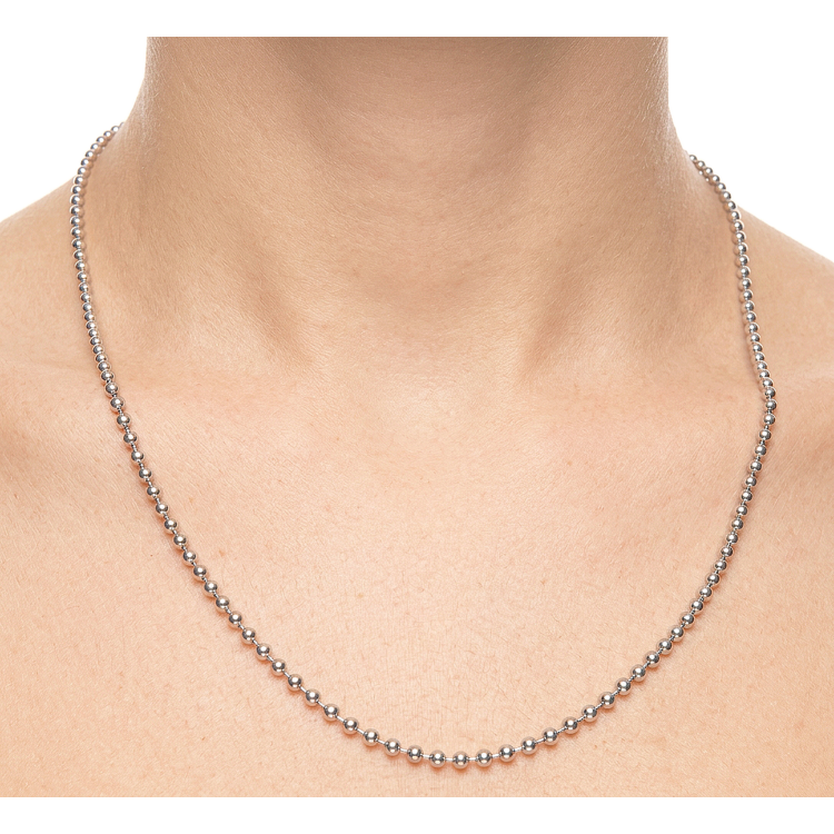 NSA|ARGENTO 925 : Girocollo collana pallini palline balls 3,0 mm varie lunghezze modello rodio rodiato