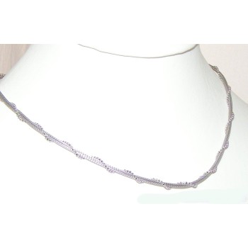 NSA|argento 925 collana girocollo fox tail snake cavetto torchon palline diamantate