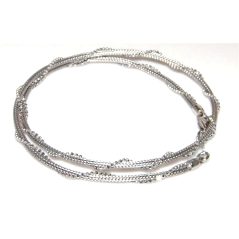NonSoloArgenti|925 silver fox tail snake choker necklace with twisted cable and diamond-cut beads