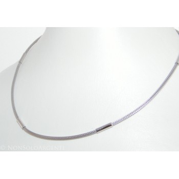 NSA|Argento 925 : Collana fox tail cavetto con 5 barilotti per uomo e donna