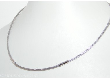 NSA|Argento 925 : Collana fox tail cavetto con 5 barilotti per uomo e donna