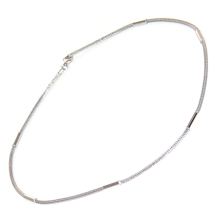 NSA|Argento 925 : Collana fox tail cavetto con 5 barilotti per uomo e donna