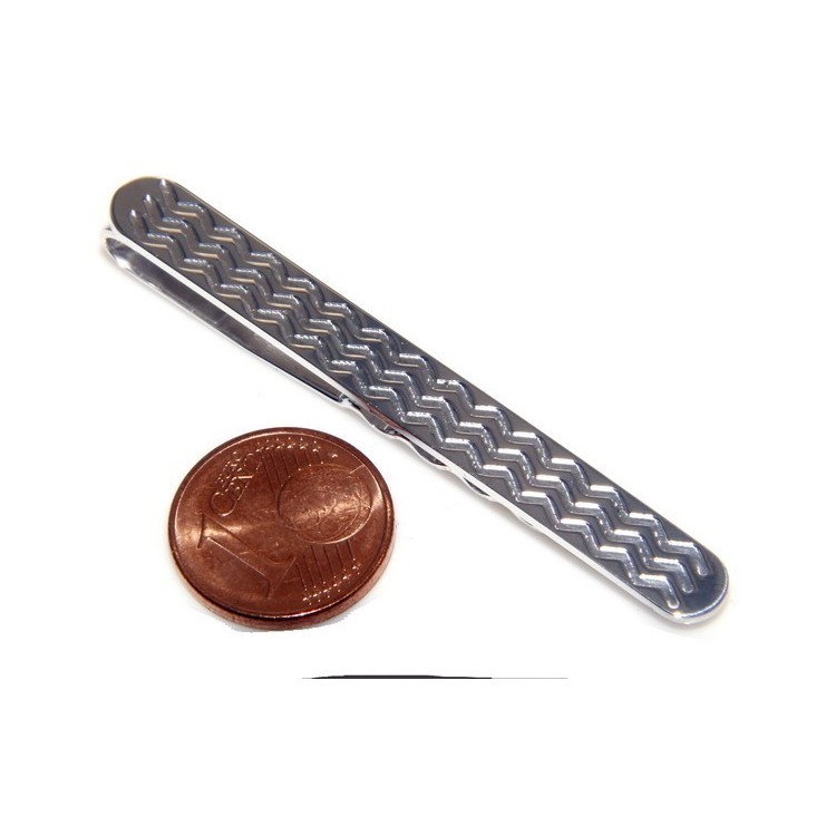 NSA|Portachiavi uomo o donna targa lavorata ovale lucida tutto in Argento 925 Massiccio 16 gr