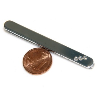 NSA|Keychain keyring man or woman plate machined oval glossy all 925 Silver Massif 16 gr