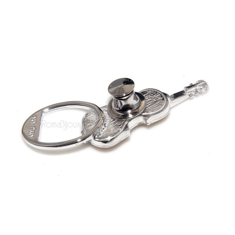 NSA|Keychain keyring man or woman plate machined oval glossy all 925 Silver Massif 16 gr