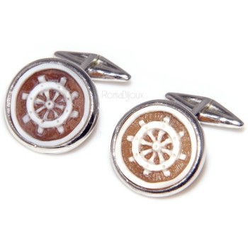 NSA|Mens Cufflinks for electric guitar shirt Silver 925 black enamel handmade