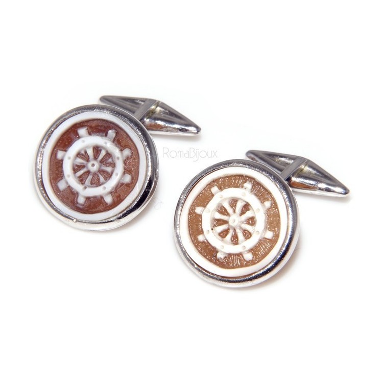 NSA|Mens Cufflinks for electric guitar shirt Silver 925 black enamel handmade