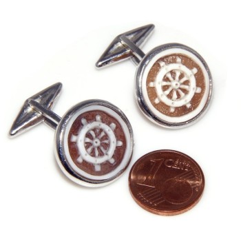 NSA|Mens Cufflinks for electric guitar shirt Silver 925 black enamel handmade