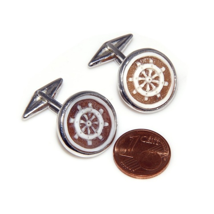 NSA|Mens Cufflinks for electric guitar shirt Silver 925 black enamel handmade