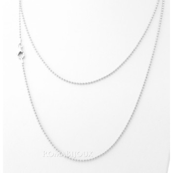 NSA|ARGENTO 925 : Girocollo collana pallini palline balls 1,8 mm varie lunghezze modello con trattamento di rodiatura