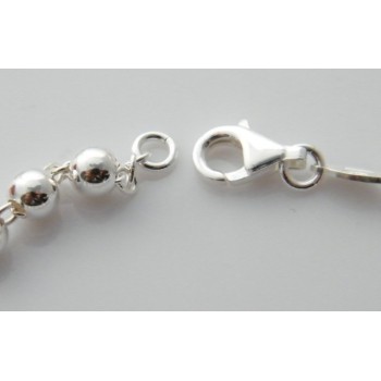 NSA|Bracciale rosario uomo o donna in Argento 925 croce liscia rod Oro bianco palline 4 mm mis 17