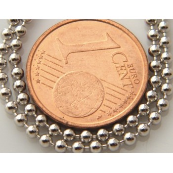 NSA|ARGENTO 925 : Girocollo collana pallini palline balls 1,8 mm varie lunghezze modello con trattamento di rodiatura