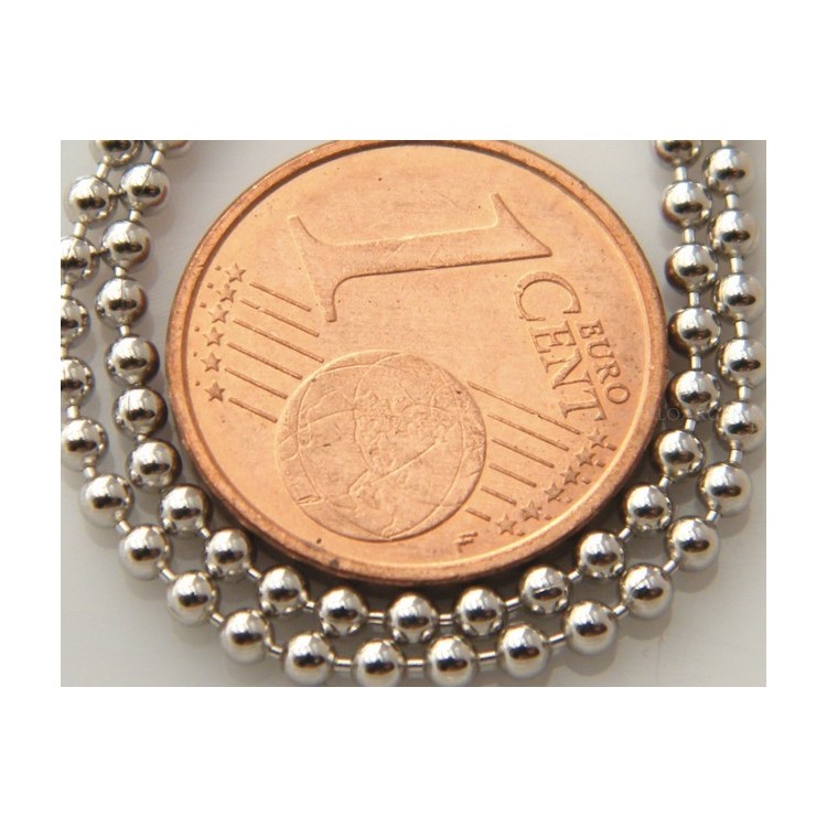 NSA|ARGENTO 925 : Girocollo collana pallini palline balls 1,8 mm varie lunghezze modello con trattamento di rodiatura