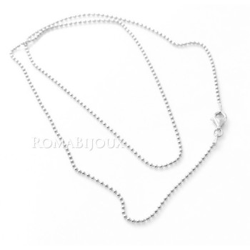 NSA|ARGENTO 925 : Girocollo collana pallini palline balls 1,8 mm varie lunghezze modello con trattamento di rodiatura