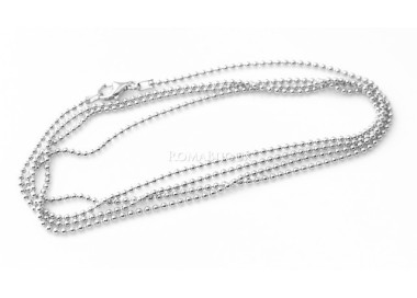 NSA|ARGENTO 925 : Girocollo collana pallini palline balls 1,8 mm varie lunghezze modello con trattamento di rodiatura