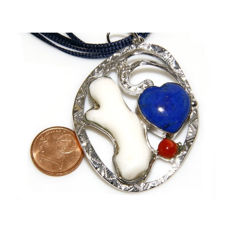 NSA|925: woman adjustable ring handmade with natural red coral star