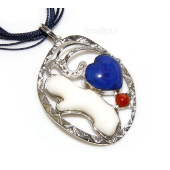 NSA|925: woman adjustable ring handmade with natural red coral star