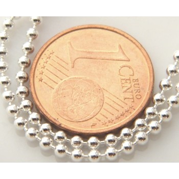 NSA|ARGENTO 925 : Girocollo collana pallini palline balls 1,8 mm varie lunghezze modello chiara sbiancata