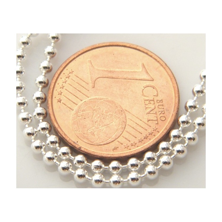 NSA|ARGENTO 925 : Girocollo collana pallini palline balls 1,8 mm varie lunghezze modello chiara sbiancata