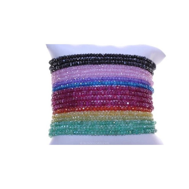 NSA|Argento 925 : Bracciale Donna semipreziosi pietre zirconi naturali chiusura magnete mis 18