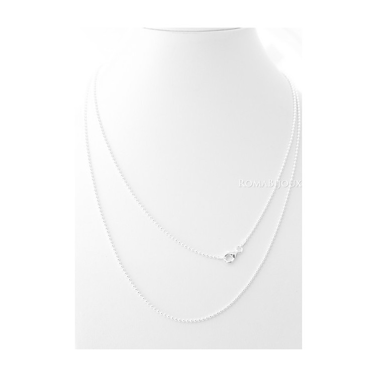 NSA|ARGENTO 925 : Girocollo collana pallini palline balls 1,8 mm varie lunghezze modello chiara sbiancata