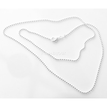 NSA|ARGENTO 925 : Girocollo collana pallini palline balls 1,8 mm varie lunghezze modello chiara sbiancata