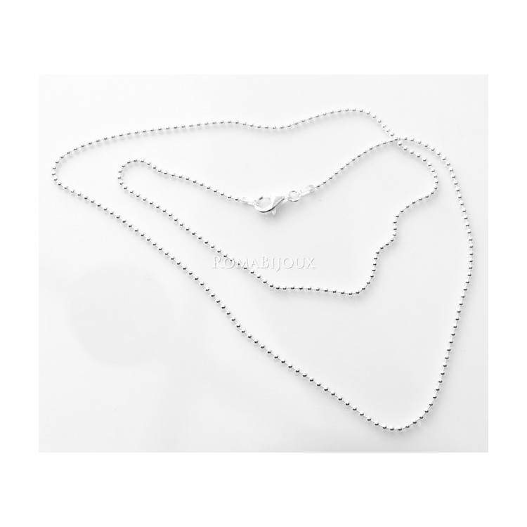 NSA|ARGENTO 925 : Girocollo collana pallini palline balls 1,8 mm varie lunghezze modello chiara sbiancata