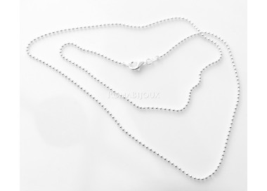 NSA|ARGENTO 925 : Girocollo collana pallini palline balls 1,8 mm varie lunghezze modello chiara sbiancata